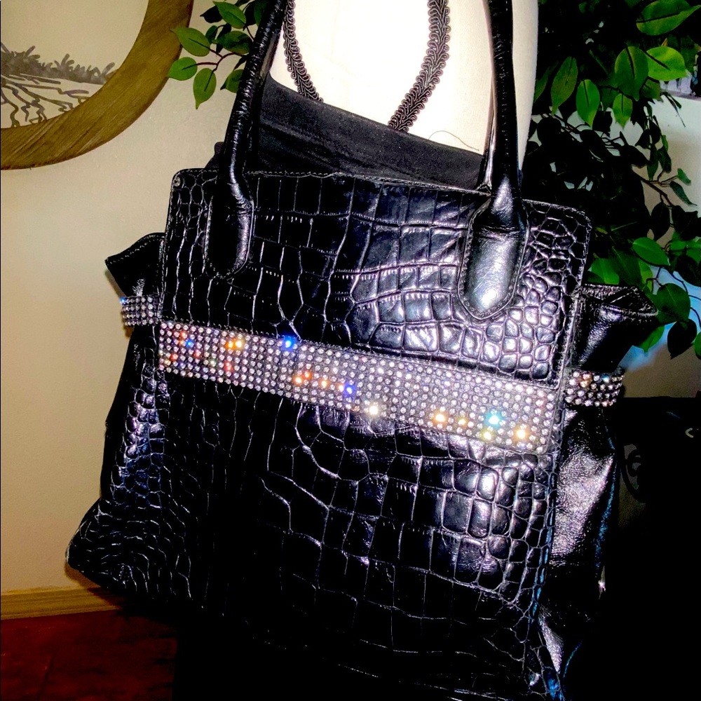 Black with rhinestones handbag